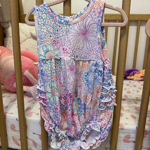 Little Sleepies Doodle Blooms Ruffle Romper